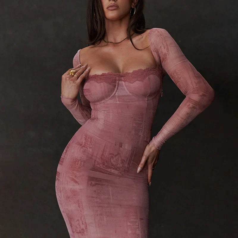 Lara - Abito elegante da donna rosa