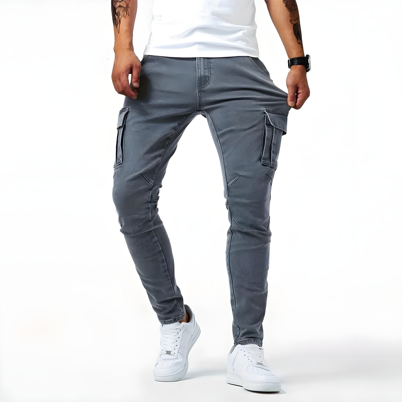 Samuel | Pantaloni cargo in denim elasticizzato