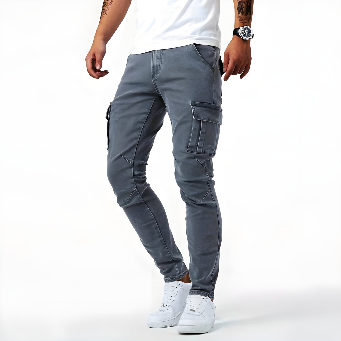 Samuel | Pantaloni cargo in denim elasticizzato