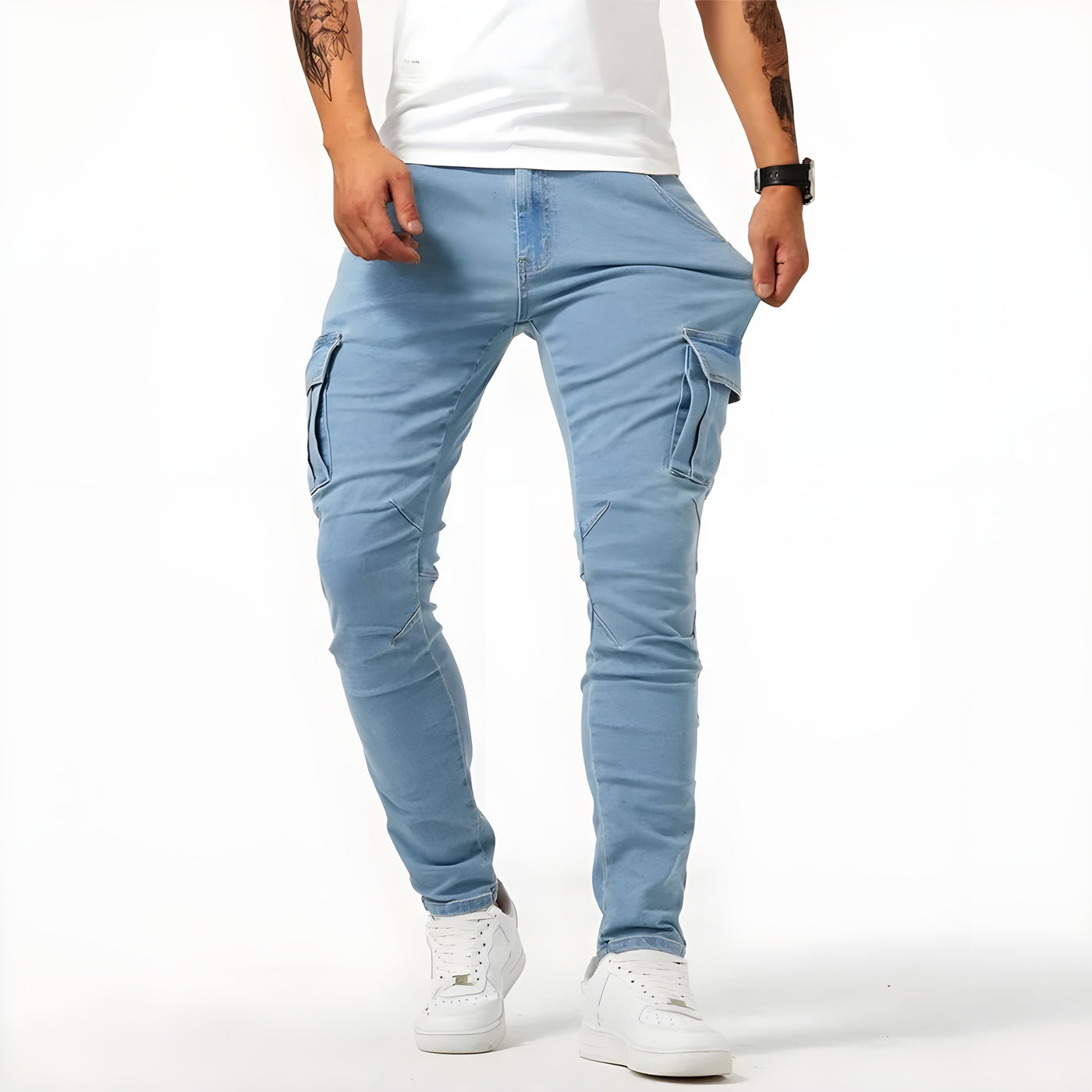 Samuel | Pantaloni cargo in denim elasticizzato