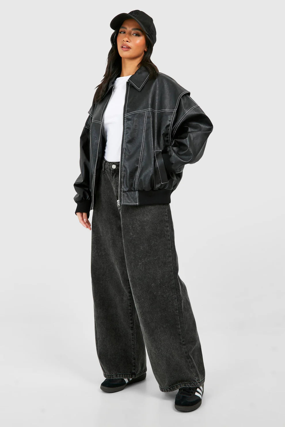 Faye - Giacca in pelle oversize